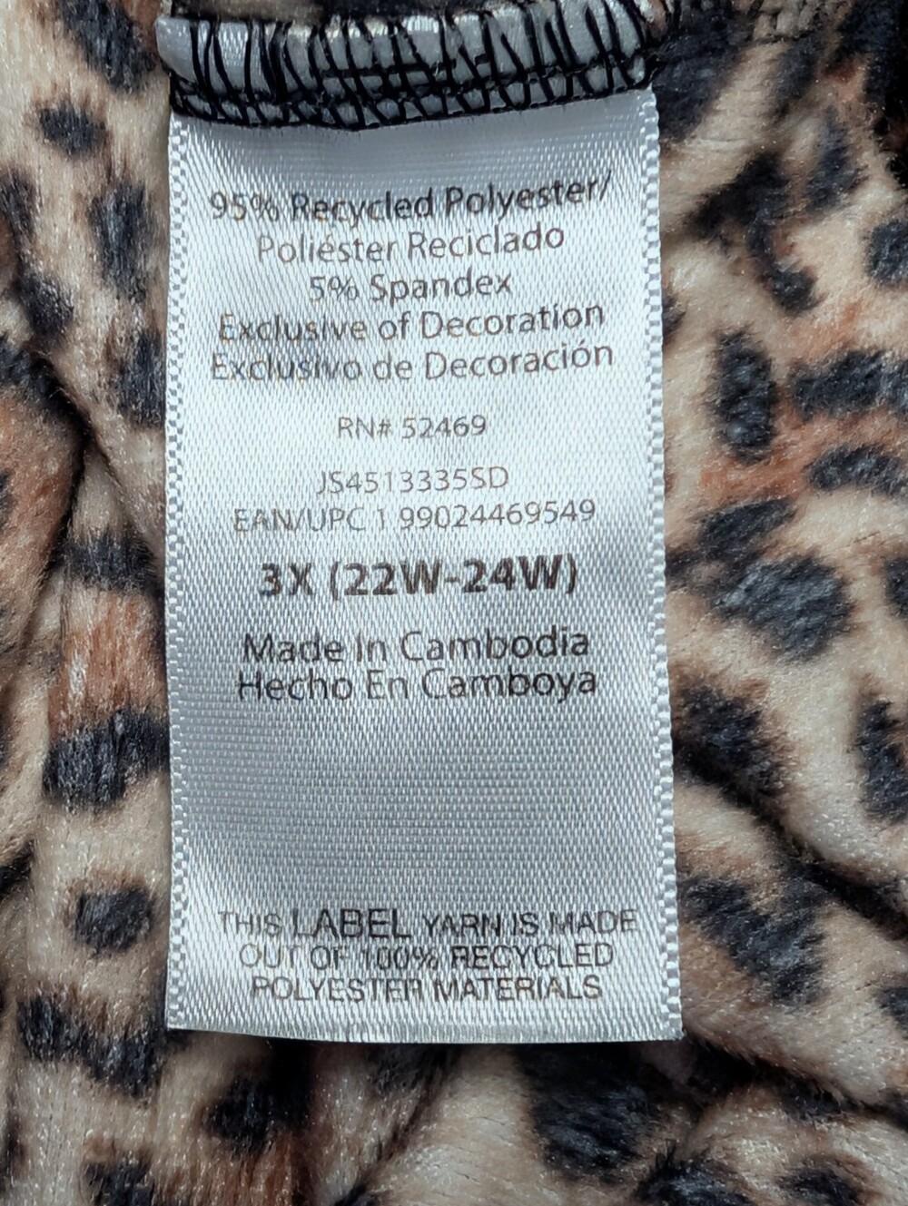 JoySpun Women's Leopard Print Plush Pajama Top Size 3X 22W-24W Soft Button Up - Picture 9 of 9